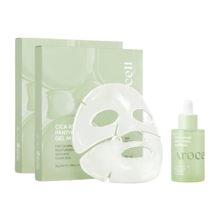 AROCELL Cica Repair Panthenol Gel Mask (8 Sheets) + Cica Repair Panthenol Ampoule 40ml