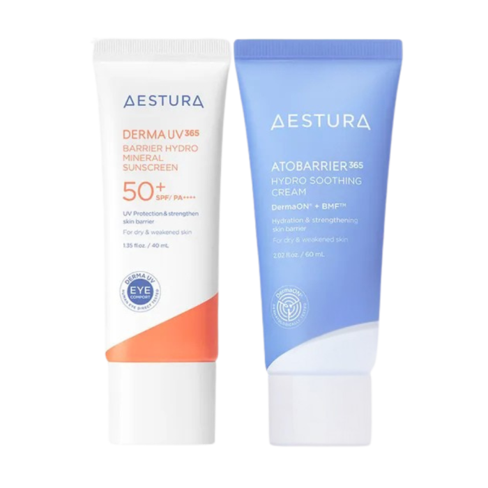 AESTURA Derma UV365 Barrier Mineral Sunscreen SPF50+ PA++++ 40ml + Atobarrier 365 Hydro Soothing Cream 60ml Special Set