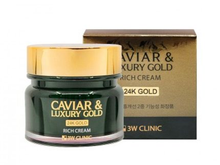 3W CLINIC 24K Gold Caviar & Luxury Gold Rich Cream 100g