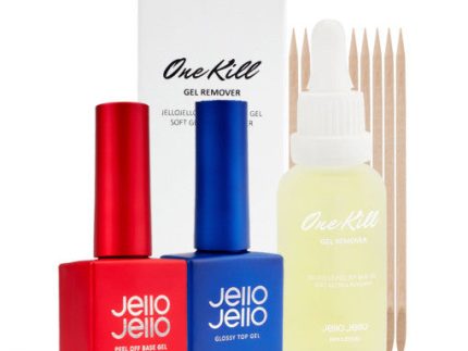 JELLO JELLO 3-Piece Set (Peel Off Base Gel 10ml + Top Gel 10ml + One Kill Remover 30ml)