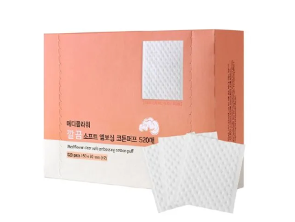 MediFlower Clear Soft Embossing Cotton Puff 520 pads