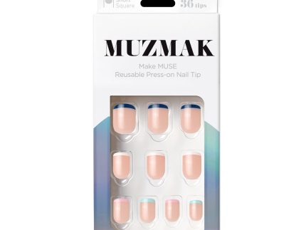 MUZMAK Nail Tips 36pcs #Neutral French(Short Square)
