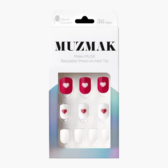MUZMAK Nail Tips 36pcs #Viva Magenta(Short Square)