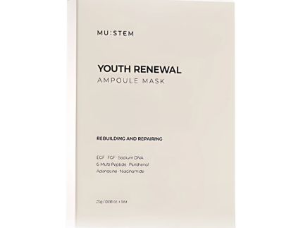 MU:STEM Youth Renewal Ampoule Mask Pack 1 Box (5 Sheets)