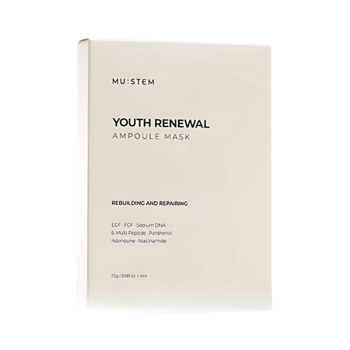 MU:STEM Youth Renewal Ampoule Mask Pack 1 Box (5 Sheets)