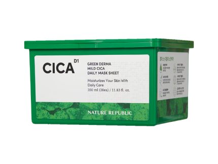 NATURE REPUBLIC Green Derma Mild Cica Daily Sheet Mask 350ml (30 Sheets)