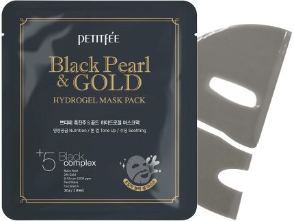 PETITFEE Black Pearl & Gold Hydrogel Mask Pack 5ea
