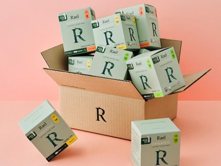Rael Organic Cotton Cover Sanitary Pads 6-Pack Set (Medium)