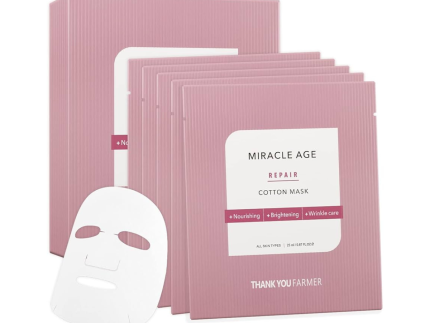 THANK YOU FARMER Miracle Age Repair Cotton Mask 25ml X 5 Pads