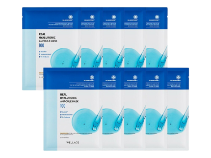 WELLAGE Real Hyaluronic Ampoule Mask 20ml * 10ea
