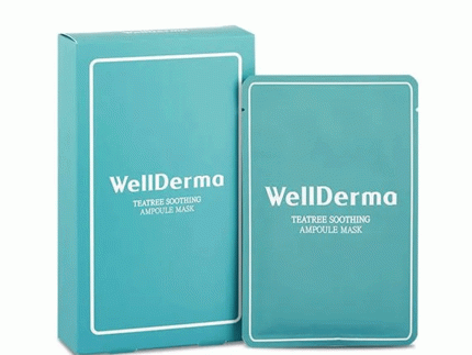 WellDerma TeaTree Soothing Ampoule Mask Paper Box 25ml *10 pcs